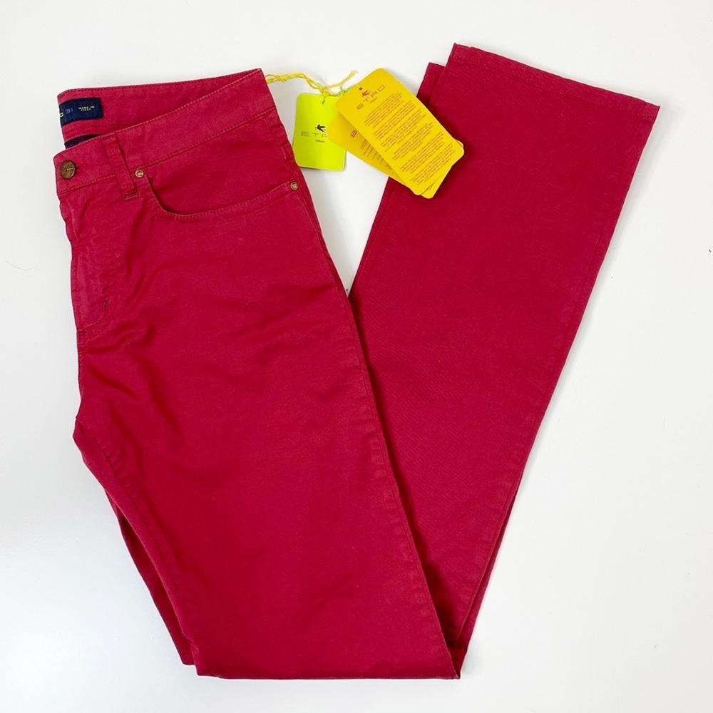 Etro Slim Fit Red Jeans New with Tag
